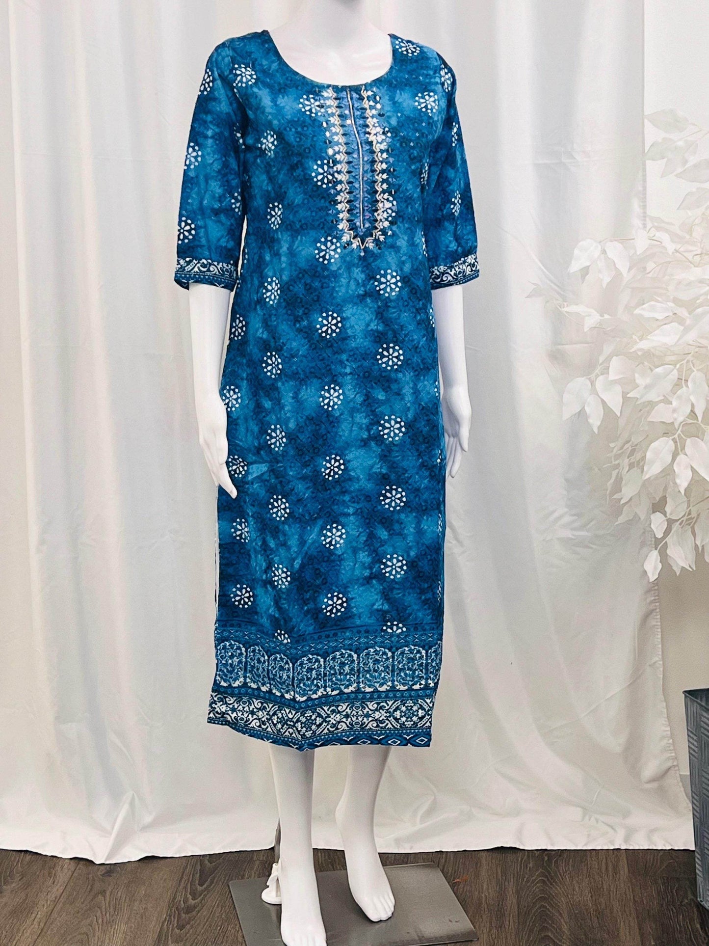 Cotton chikankari kurti - Kurti Connection USA