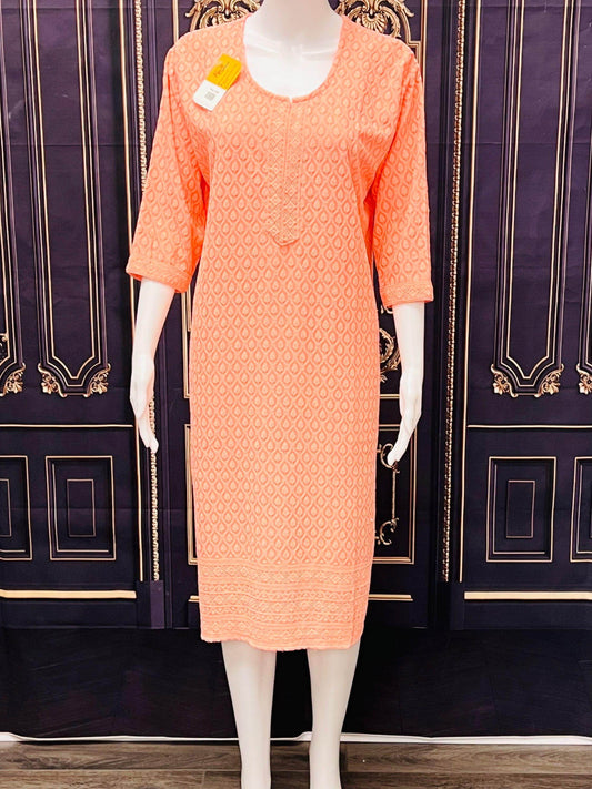 Chikankari kurtis - Kurti Connection USA