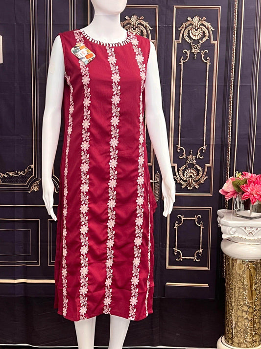 Embroidered kurti - Kurti Connection USA