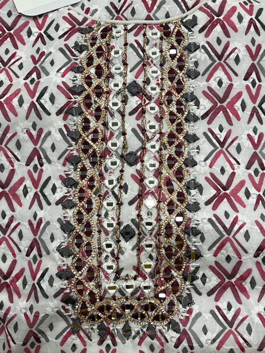 Cotton chikankari kurti - Kurti Connection USA