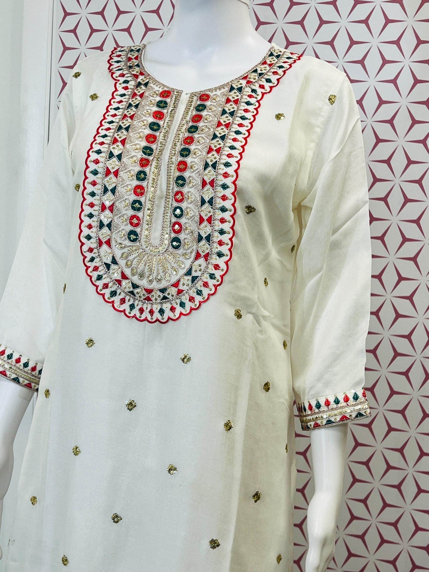 Soft silk kurti - Kurti Connection USA