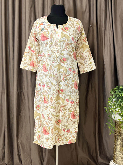 Mulmul cotton kurti - Kurti Connection USA