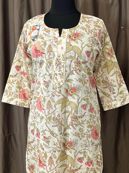 Mulmul cotton kurti - Kurti Connection USA