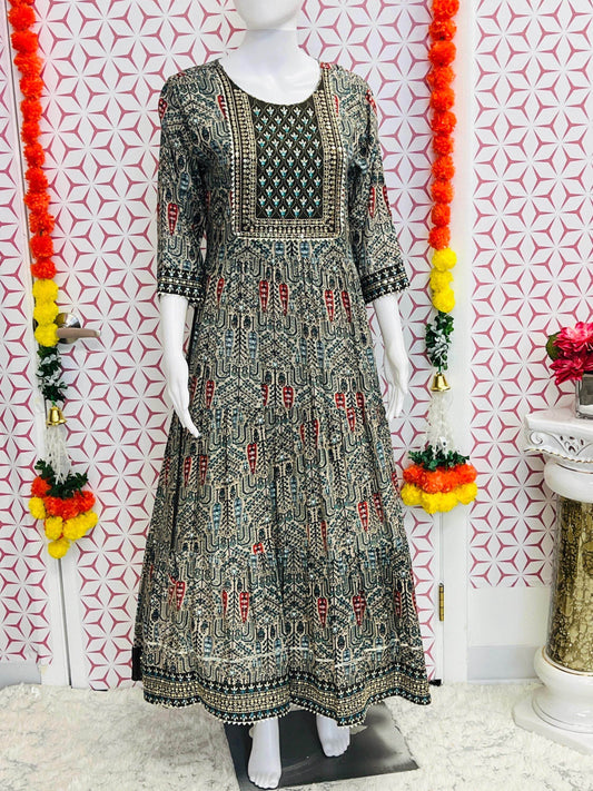Rayon kurti | printed kurti - Kurti Connection USA