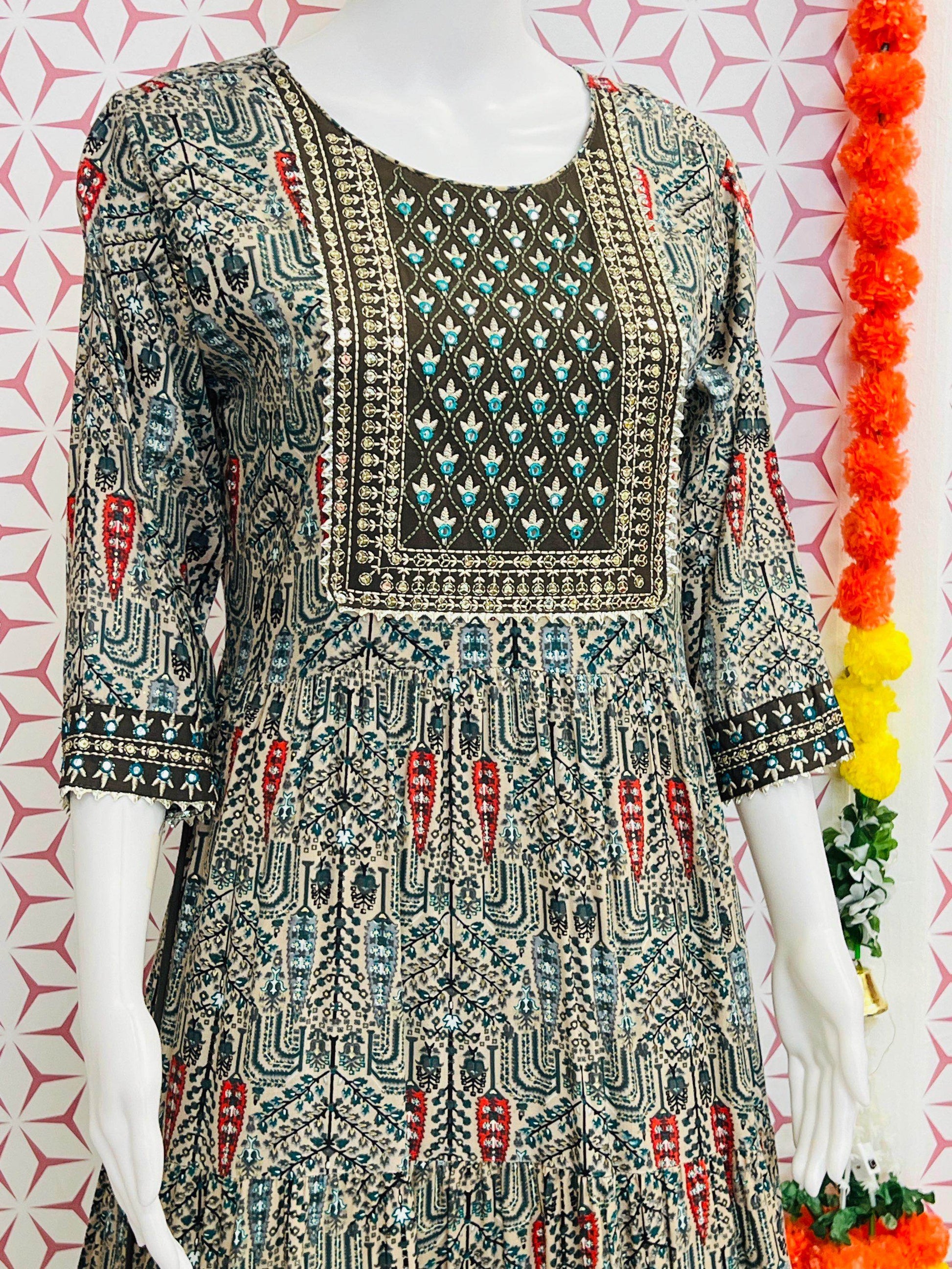 Rayon kurti | printed kurti - Kurti Connection USA