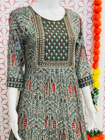 Rayon kurti | printed kurti - Kurti Connection USA