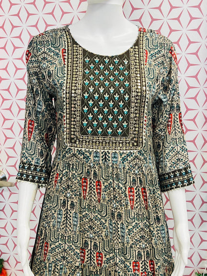 Rayon kurti | printed kurti - Kurti Connection USA