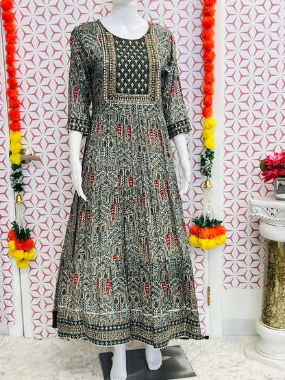 Rayon kurti | printed kurti - Kurti Connection USA