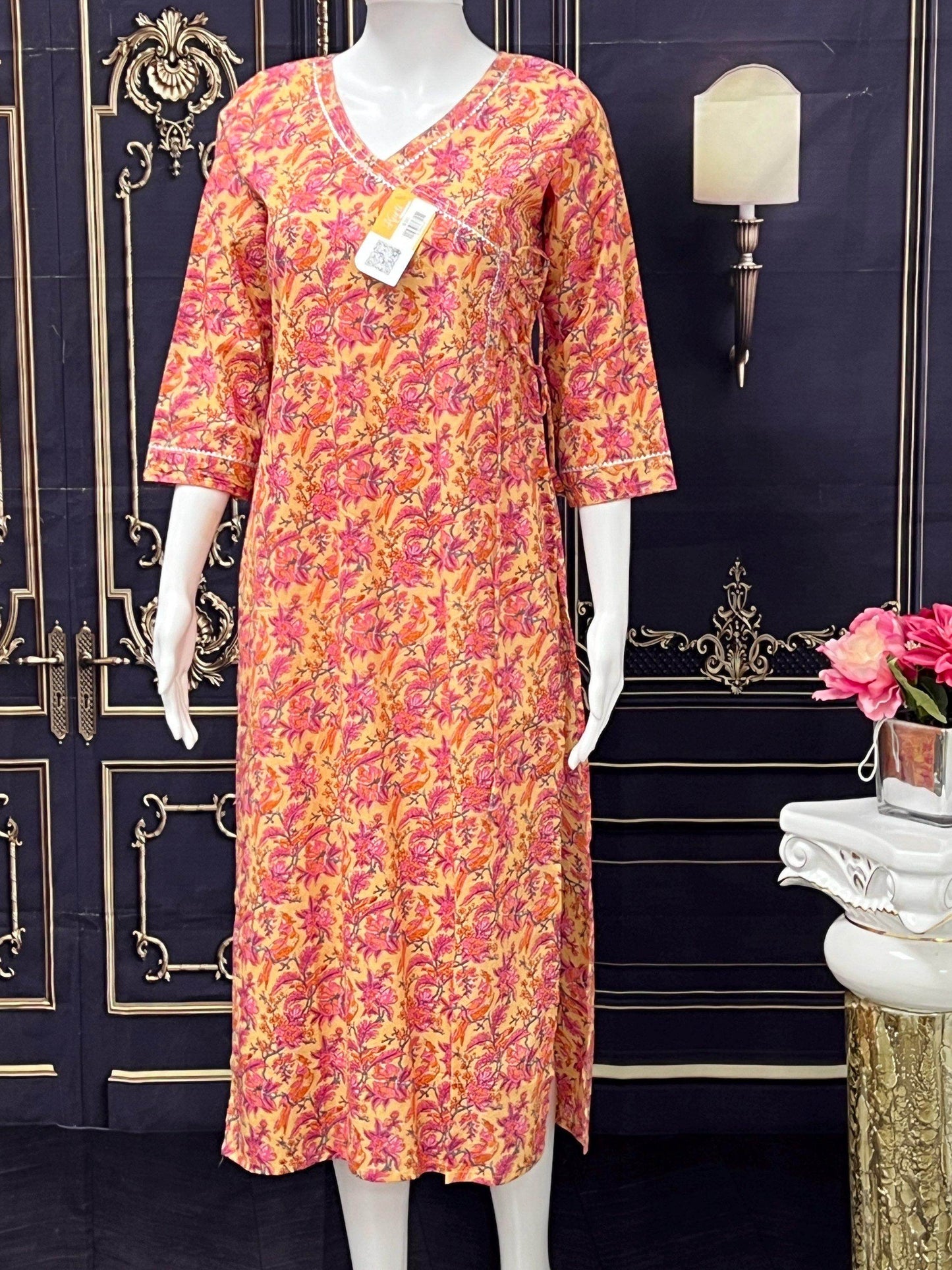 Mulmul cotton Kurti - Kurti Connection USA