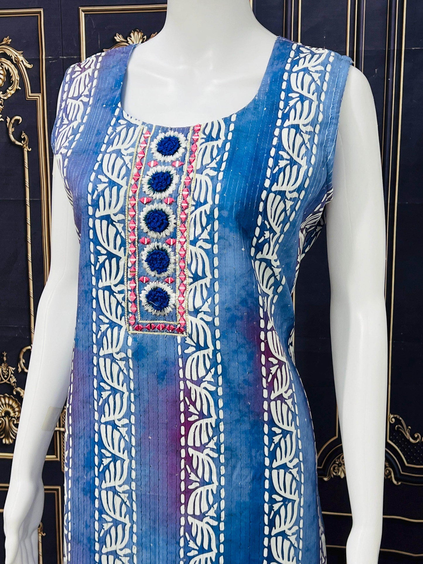 Batik print kurti with full lining - Kurti Connection USA