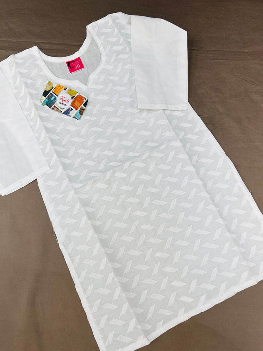 Cotton chikankari kurti for girls - Kurti Connection USA