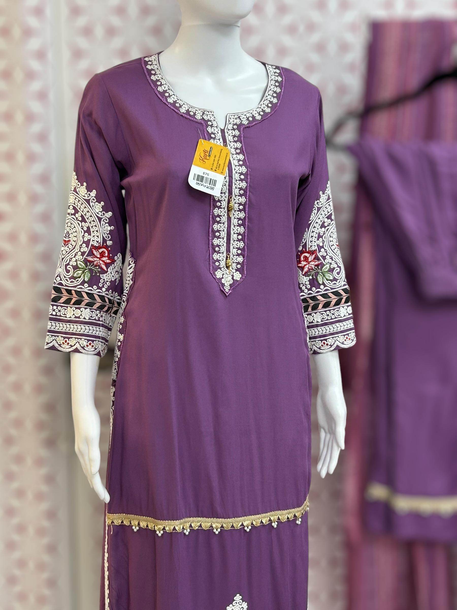 Rayon kurti pant set - Kurti Connection USA