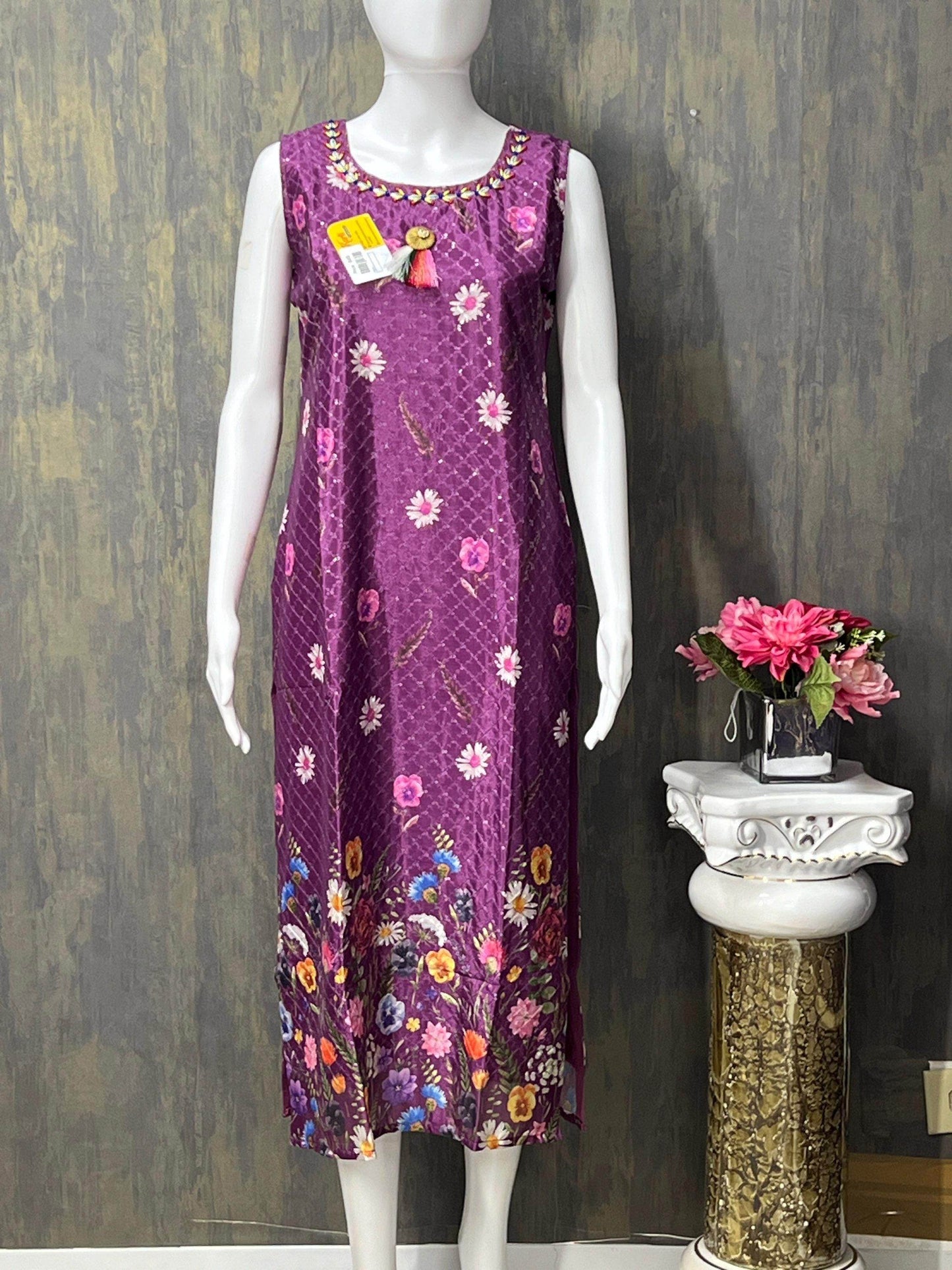 Chinon silk kurti - Kurti Connection USA