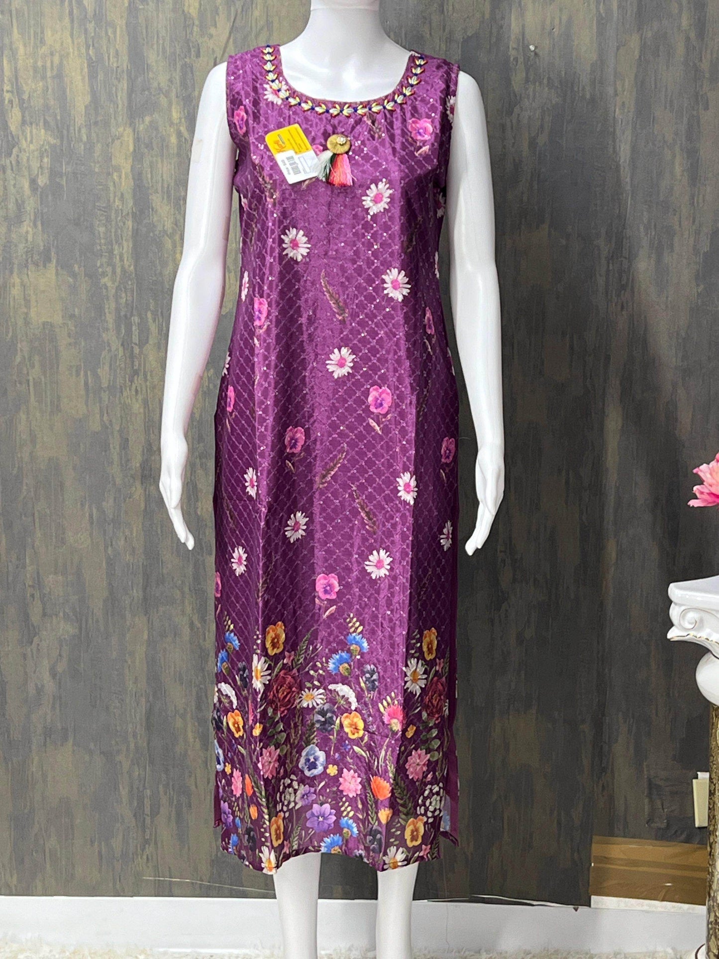 Chinon silk kurti - Kurti Connection USA