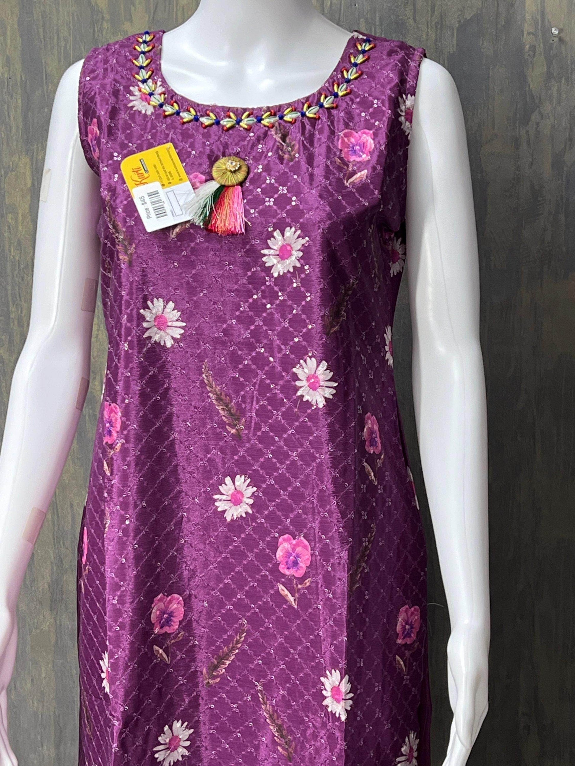 Chinon silk kurti - Kurti Connection USA
