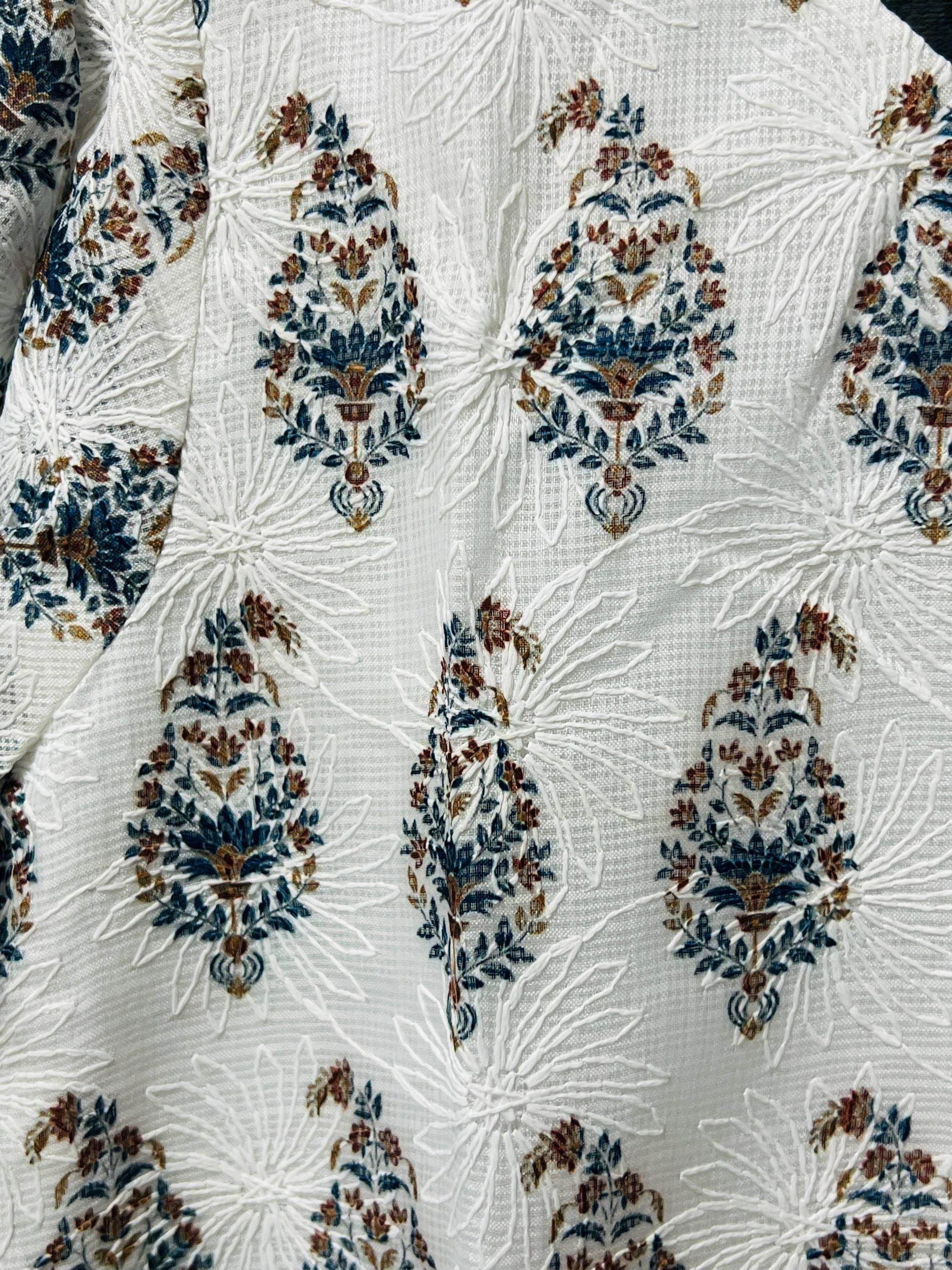 Kota cotton kurti | chikankari work | Block print kurti - Kurti Connection USA