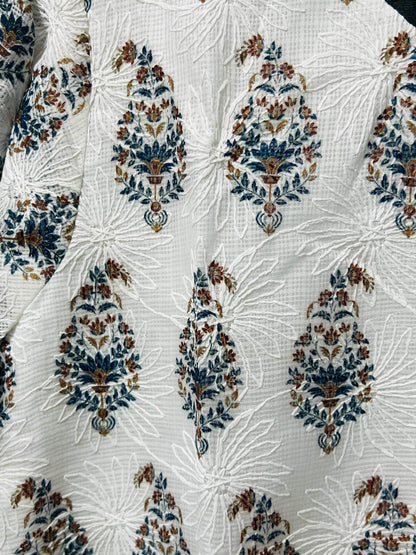 Kota cotton kurti | chikankari work | Block print kurti - Kurti Connection USA