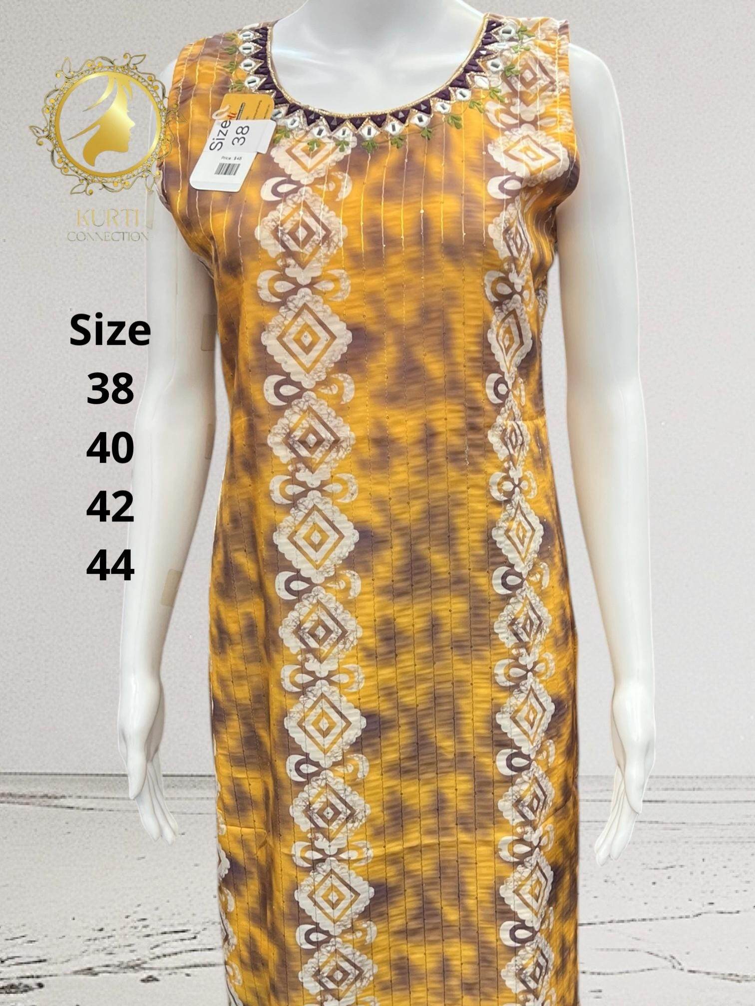 Batik print georgette Kurti - Kurti Connection USA