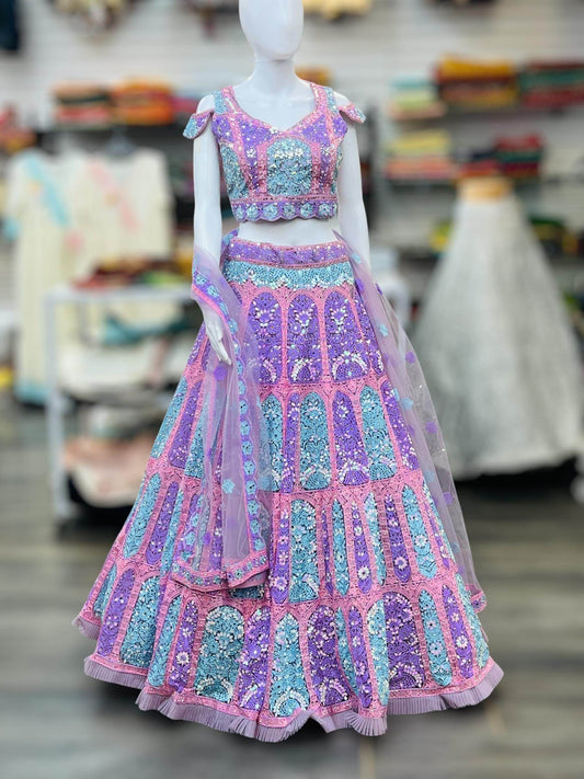 Heavy Bridal Lehenga | semi bridal Lehenga - Kurti Connection USA