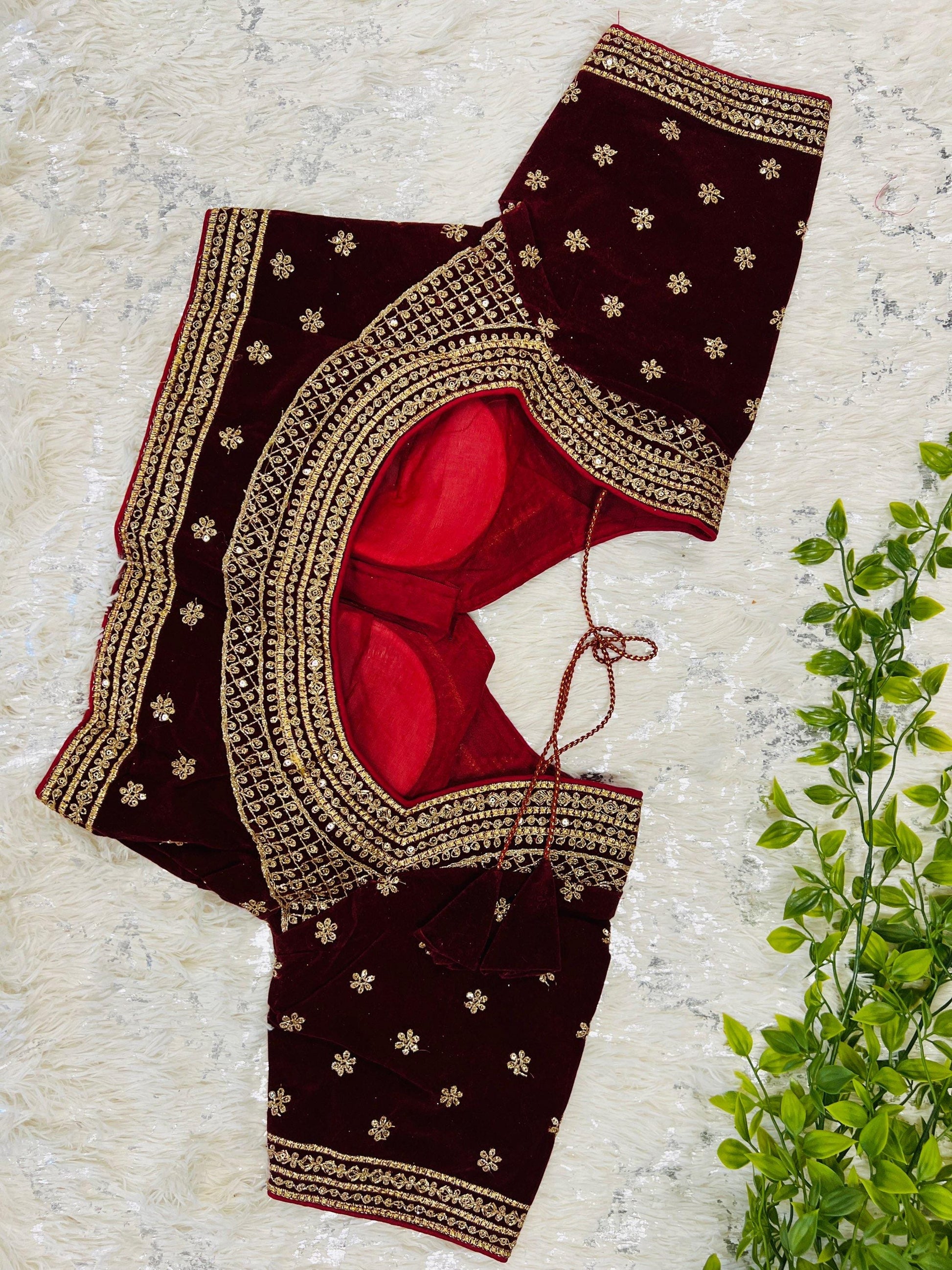 Velvet blouse - Kurti Connection USA