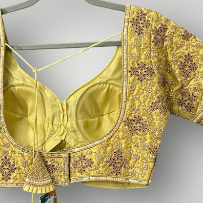 Golden Blouse | sabyasachi cut blouse - Kurti Connection USA