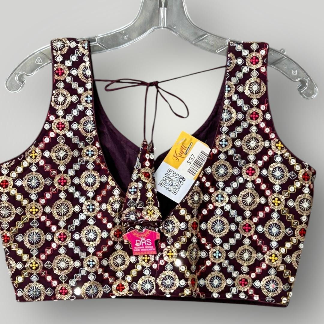 Readymade blouse | Wine color - Kurti Connection USA