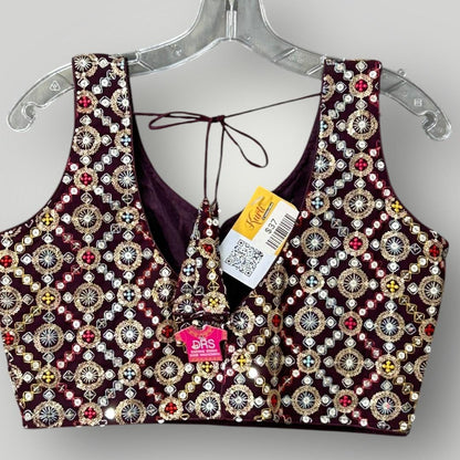 Readymade blouse | Wine color - Kurti Connection USA