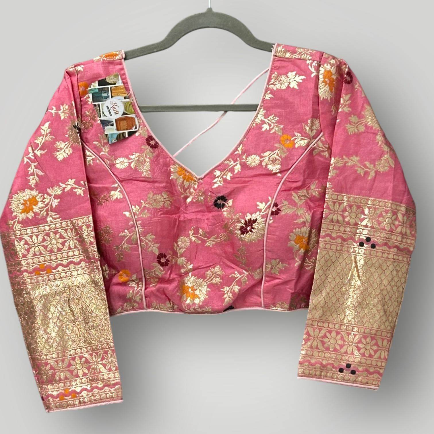 Pink Banarasi blouse - Kurti Connection USA