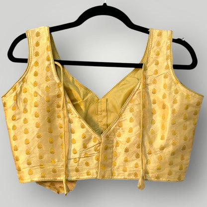 Sleeveless gold blouse - Kurti Connection USA