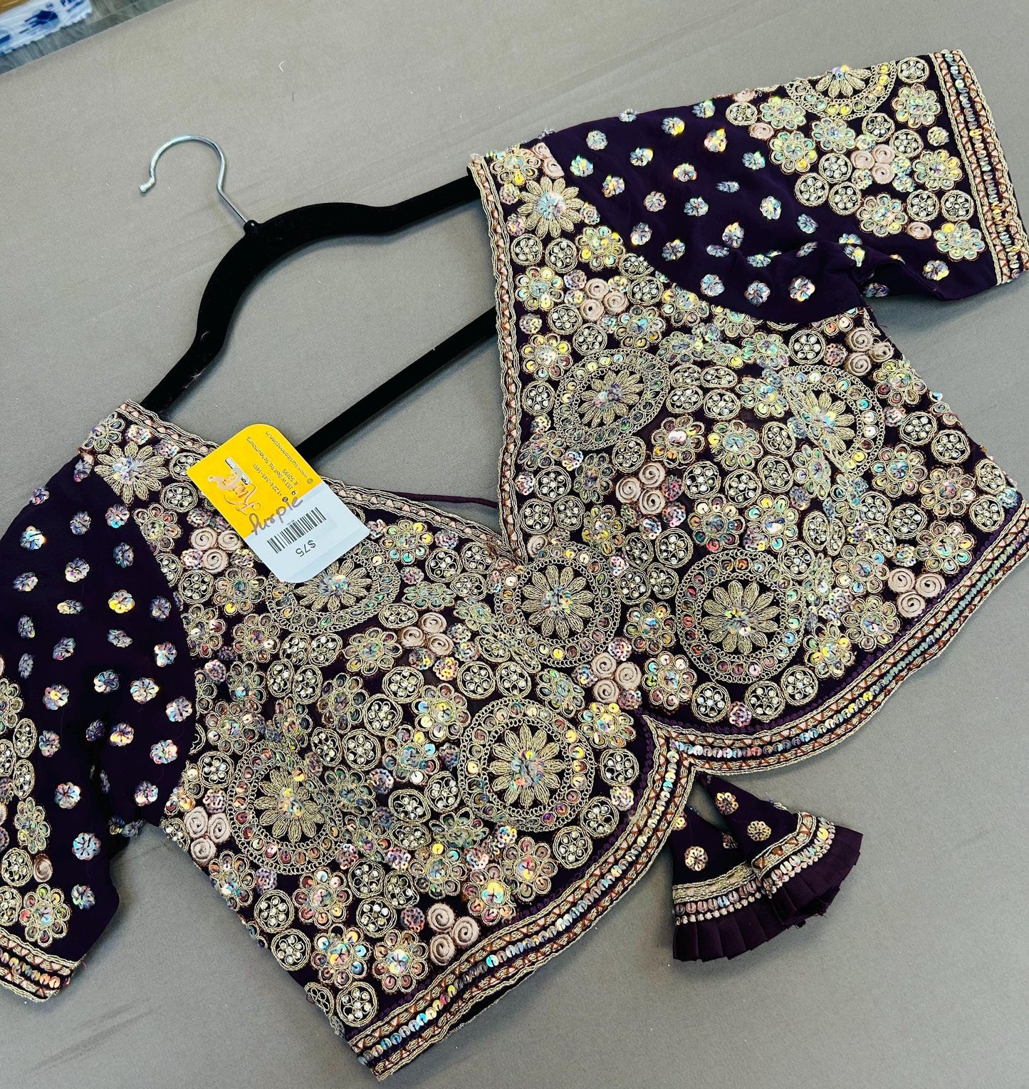 Heavy work blouse | purple blouse for saree/lehenga - Kurti Connection USA