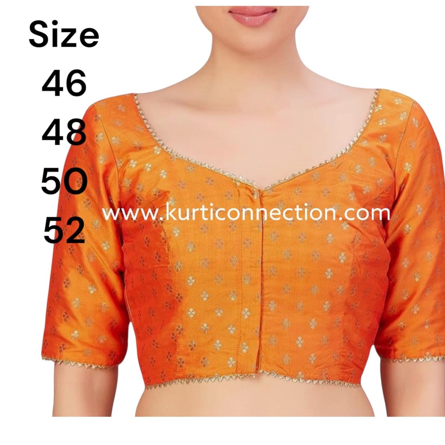 Front hook blouse | plus size saree blouse - Kurti Connection USA
