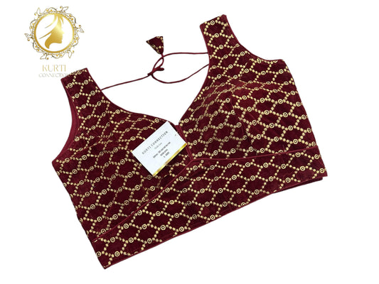 Size 36 velvet blouse - Kurti Connection USA
