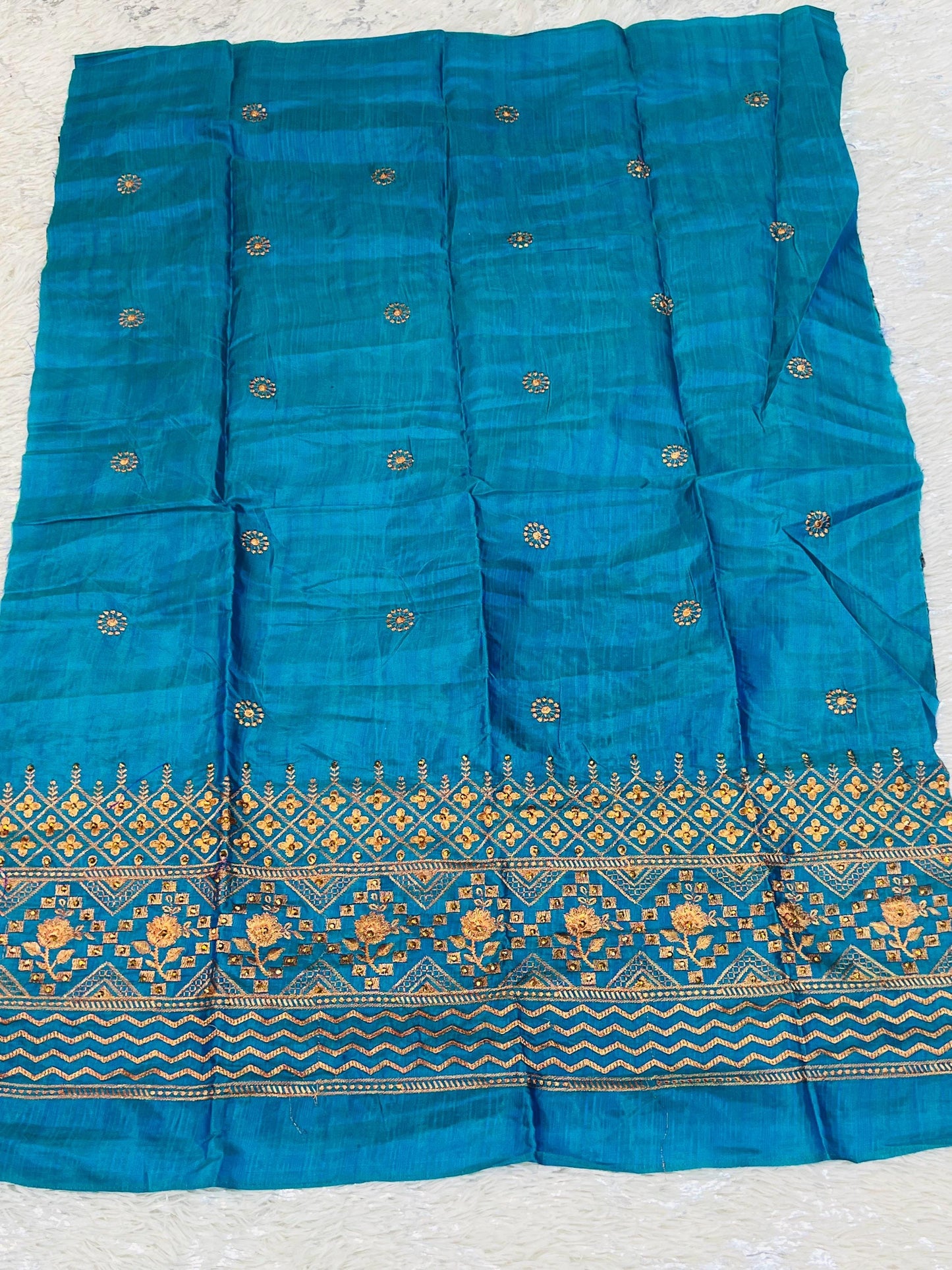 Embroidered blouse piece / unstitched blouse piece / silk material - Kurti Connection USA
