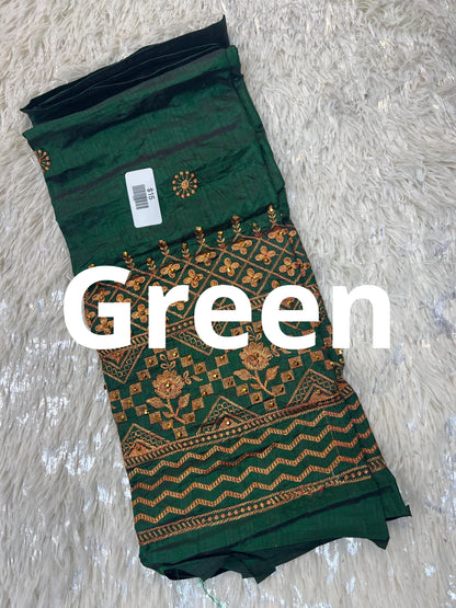 Embroidered blouse piece / unstitched blouse piece / silk material - Kurti Connection USA