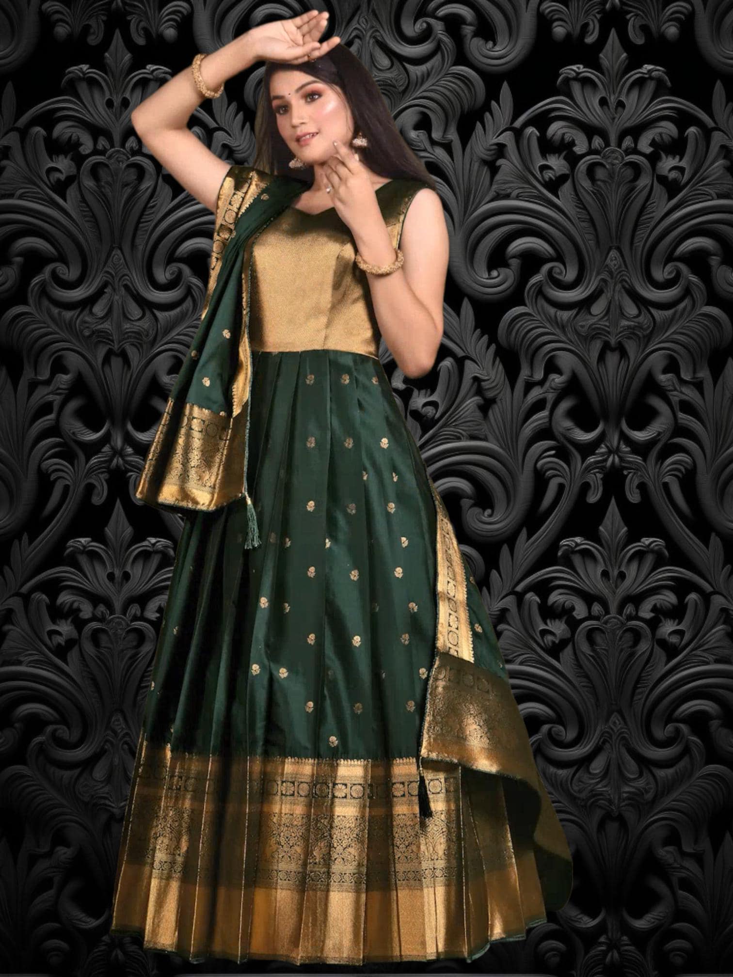 Silk long gown | party wear long dress - Kurti Connection USA
