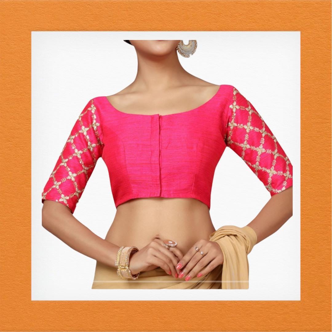 Raw silk blouse - Kurti Connection USA