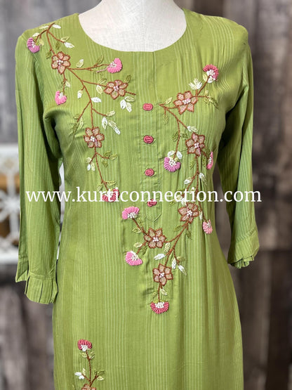 Embroidered cotton kurti - Kurti Connection USA