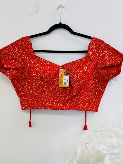 Party wear silk blouse | Red blouse - Kurti Connection USA