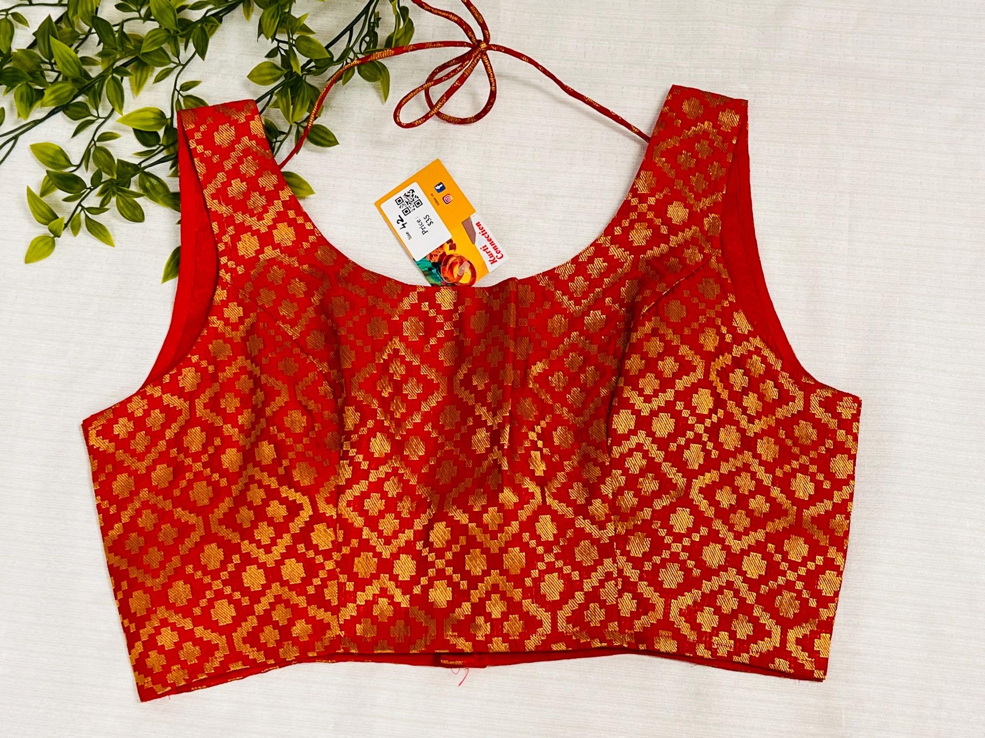 red blouse - Kurti Connection USA