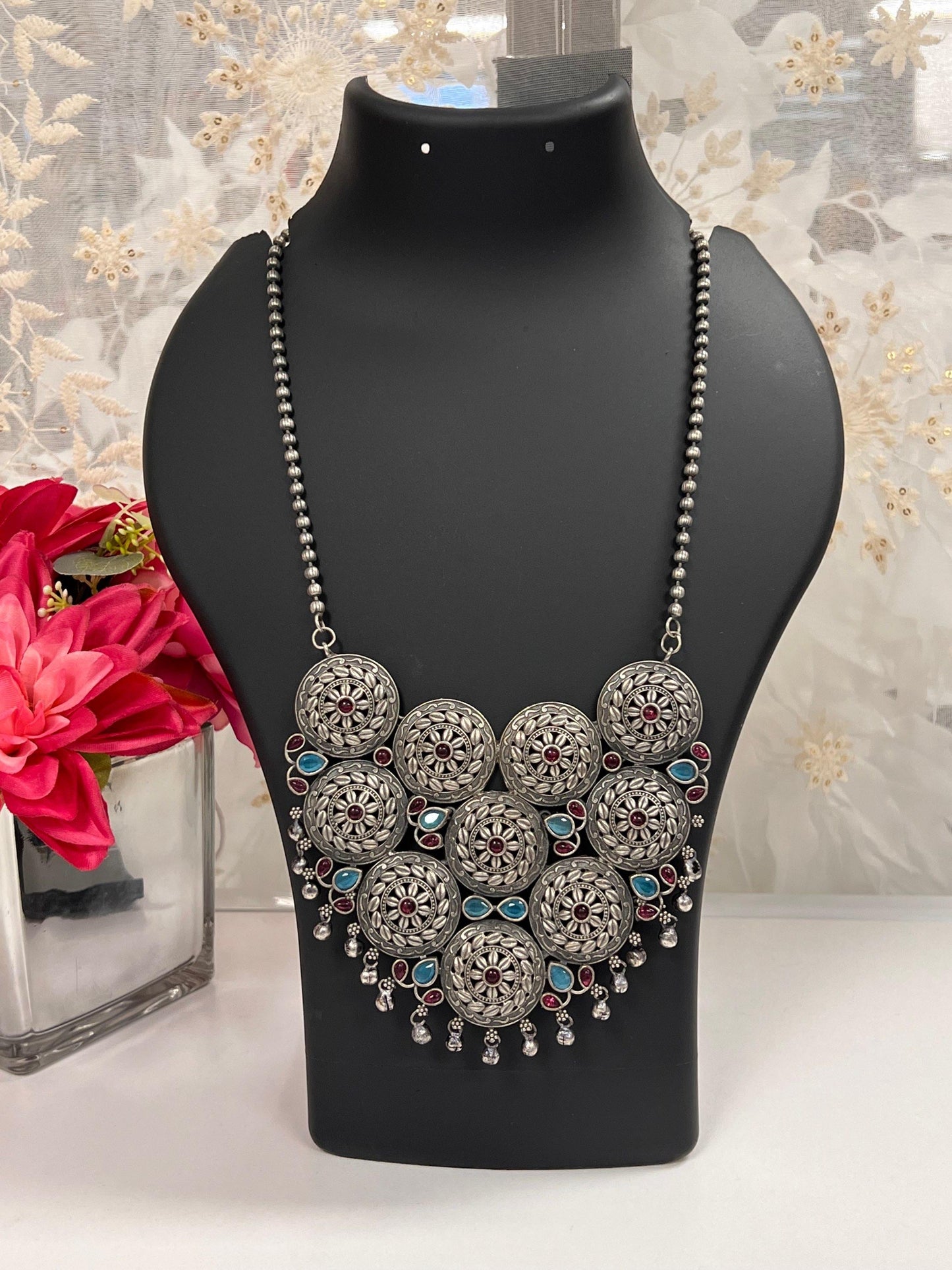 Banjara necklace | oxidized silver jewelry - Kurti Connection USA
