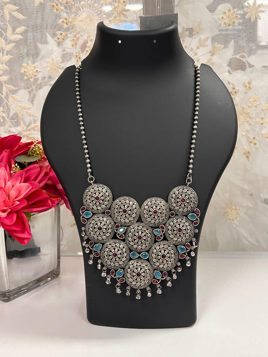 Banjara necklace | oxidized silver jewelry - Kurti Connection USA