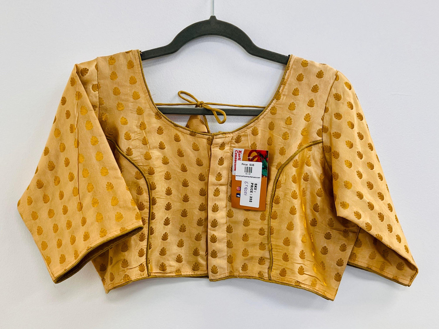 Gold blouse - Kurti Connection USA