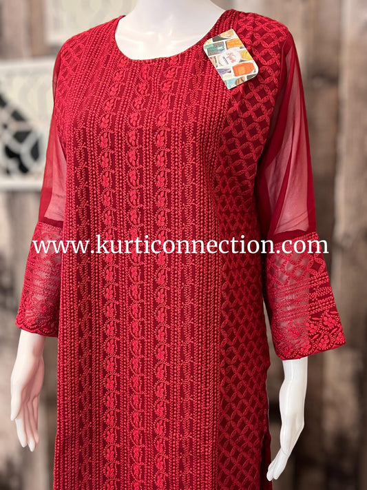 Chikankari kurti - Kurti Connection USA
