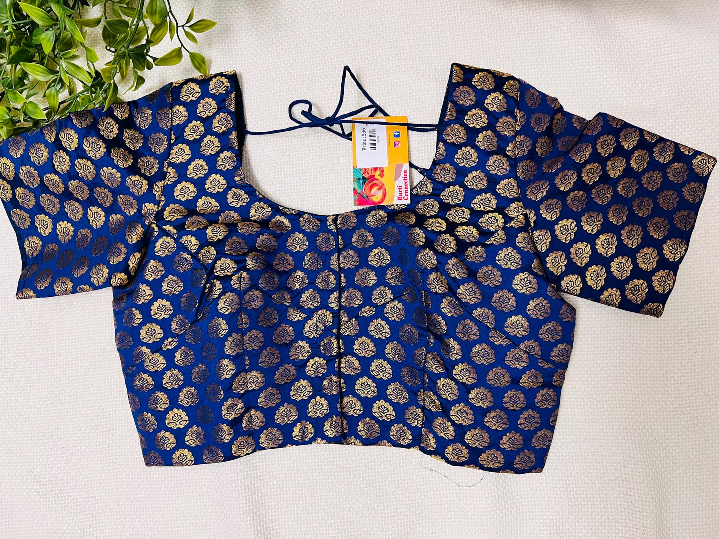 Navy blue Blouse | front hooks - Kurti Connection USA