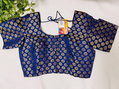 Navy blue Blouse | front hooks - Kurti Connection USA