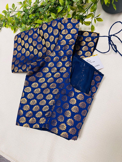 Navy blue Blouse | front hooks - Kurti Connection USA