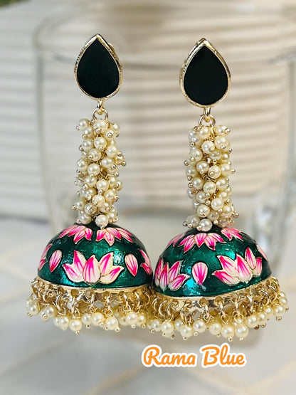 Meenakari jhumki, long jhumki - Kurti Connection USA