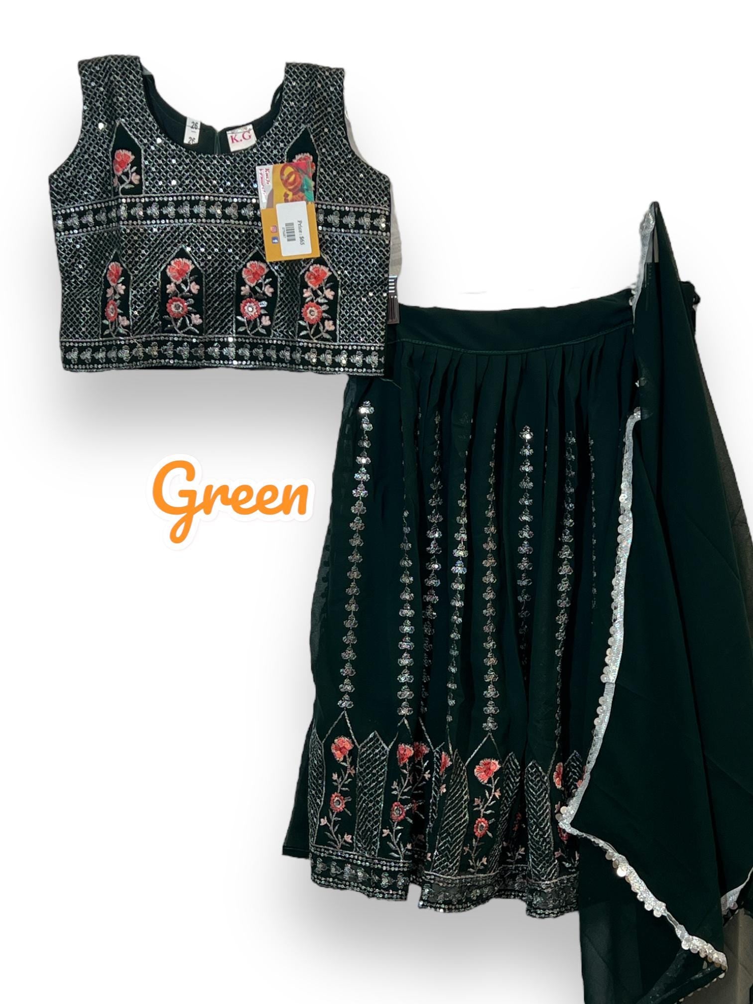 Chiffon lehenga Choli set for kids/ girls - Kurti Connection USA