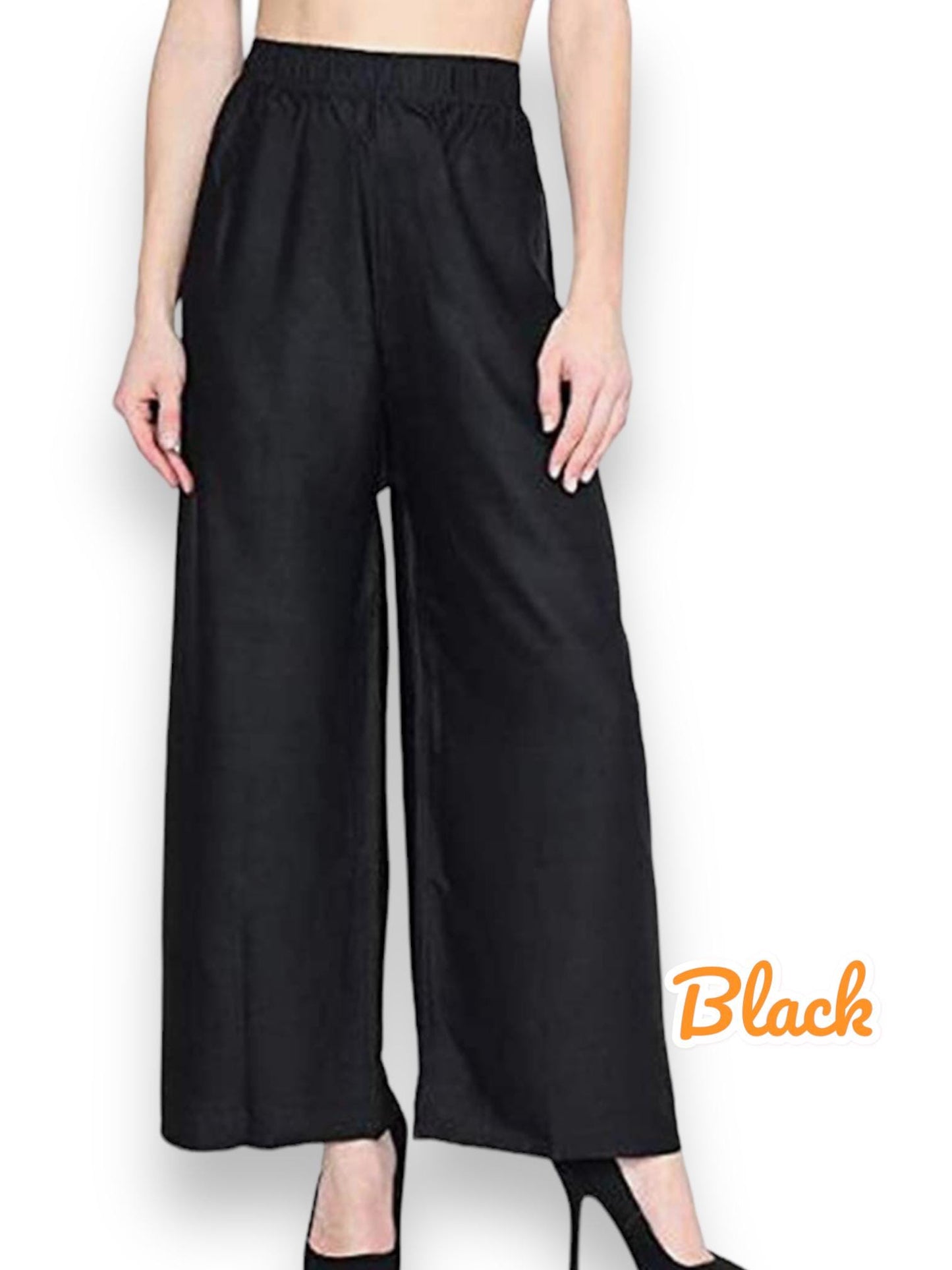 Black rayon palazzo - Kurti Connection USA