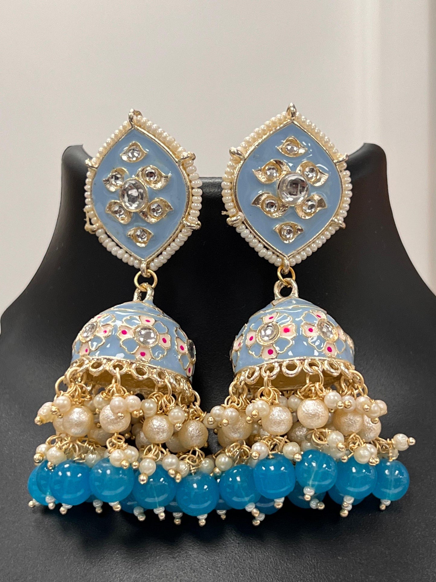 Kundan Meenakari jhumki - Kurti Connection USA